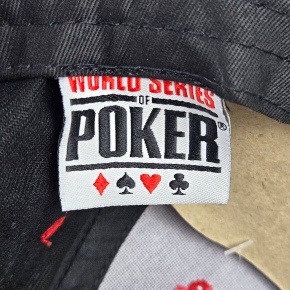 World Series of Poker "Player" Ball Cap Bottle Opened in Cap Black Red White NWT - Picture 13 of 14